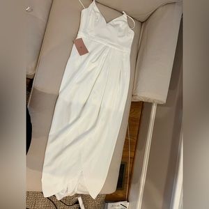 Caron v-neck crepe dress